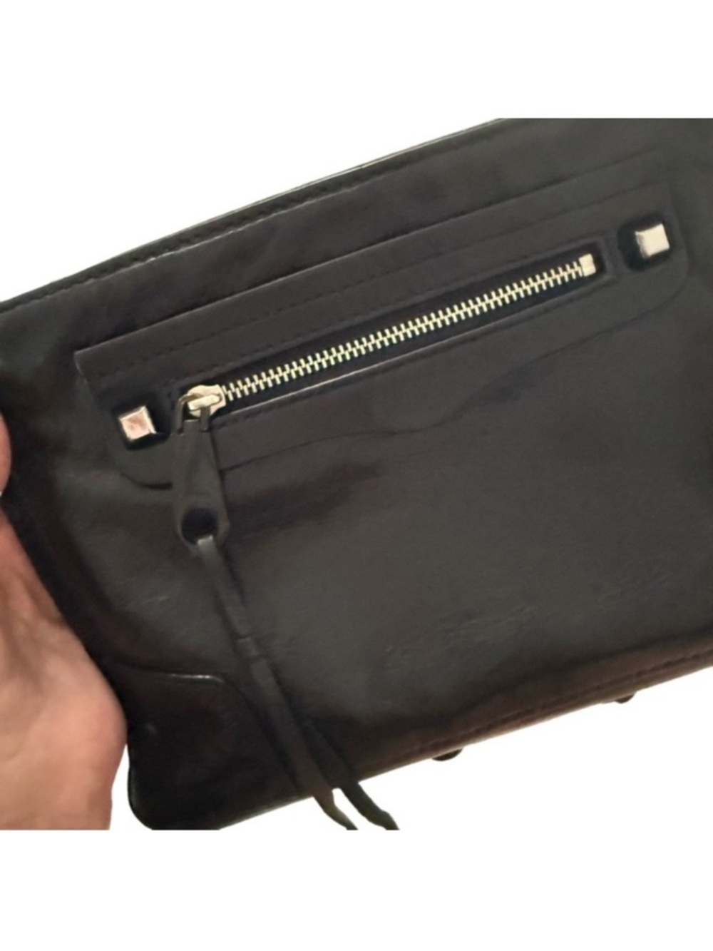 Rebecca Minkoff Convertible Crossbody Bag Leather Purse Black - Picture 12 of 13